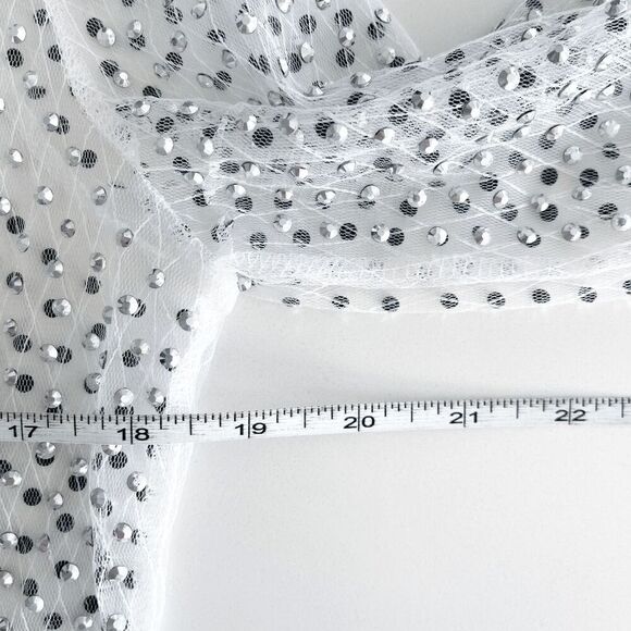 NWOT Hot & Delicious Womens Kylie Embellished Mesh Crop Top White Size Large - Picture 5 of 8